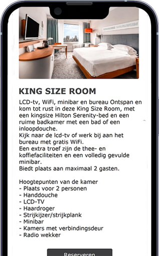 Informatie van de beschikbare hotelkamer