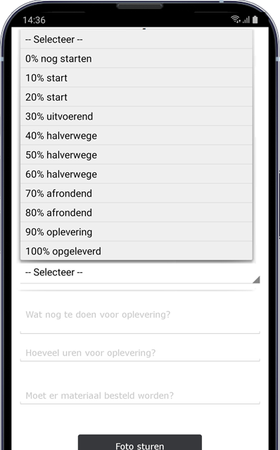 Projectregistratie status