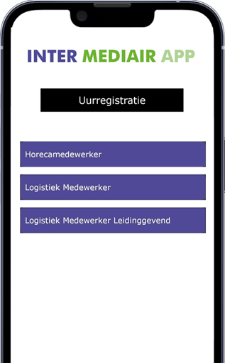 urenregistratie selectie menu