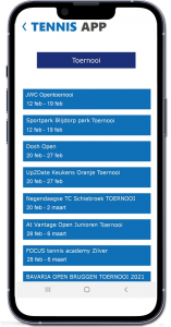 Tennisapp tournooi overzicht