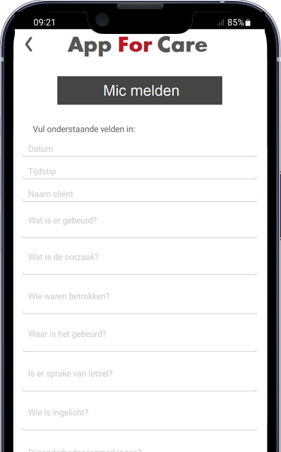 Zorgapp inspreken bezoekverslag